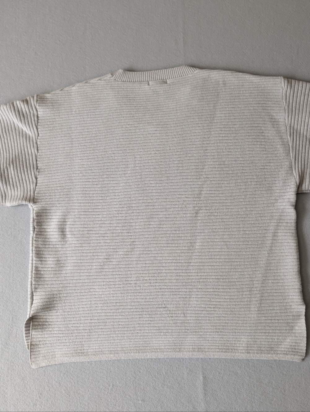 Good American Light Grey Ribbed Knit Sweater 4 XL Clean Girl Minimalist Capsule image 5